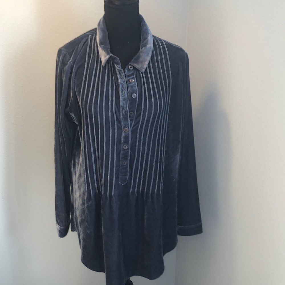 Coldwater Creek Velvet Pintuck Tunic